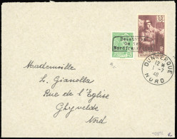 Obl. 386+ 414 -- 2 Valeurs Obl. Cachet DUNKERQUE S/lettre Frappée Du CàD De DUNKERQUE Du 1 Juillet 1940 à Destination De - War Stamps