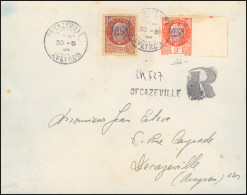 Obl. 6 + 8 -- DECAZEVILLE. 1F.50 + 3F. Orange Obl. S/lettre Locale Recommandée, Frappée Du CàD De DECAZEVILLE Du 30 Août - Liberation