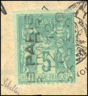 Obl. 15 -- 5c. Vert. Surcharge Verticale. 5 Lignes. Obl. S/fragment. SUP. - Other & Unclassified