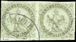 Obl. 1 -- Paire Du 1c. Olive. Obl. CàD De MARTINIQUE. B. - Andere & Zonder Classificatie