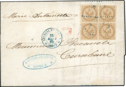 Obl. 3 -- 10c. Bistre-jaune, Bloc De 4 Obl. Bleue ''GOR'' S/lettre Frappée Du CàD Bleu De ''SENEGAL ET DEPCES - GOREE''  - Other & Unclassified