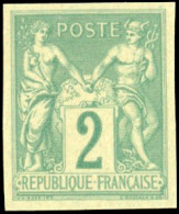 (*) 30 -- 2c. Vert. Type II. Tirage De Luxe S/bristol. Exposition De 1900. SUP. - Autres & Non Classés