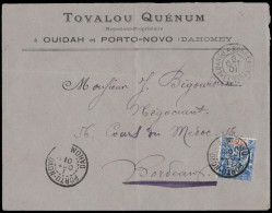 Obl. 38 -- 15c. Obl. S/lettre Frappée Du CàD De PORTO NOVO - DAHOMEY Du 1er Octobre 1901 à Destination De BORDEAUX. TB. - Andere & Zonder Classificatie