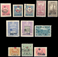 * 30/ 40 -- 11 Valeurs Dont Numéro 35 Avec Surcharge Renversée Et Numéro 32 Obl. Quelques Timbres Collés S/fragment. SUP - Other & Unclassified