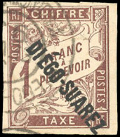 Obl. 13 -- Timbres-Taxe. 1F. Marron. Surcharge Diagonale De Haut En Bas. Obl. Légère. SUP. - Autres & Non Classés