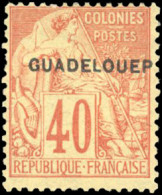 * 24d -- 40c. Rouge-orange. Type D. Surcharge GUADELOUEP. TB. - Andere & Zonder Classificatie