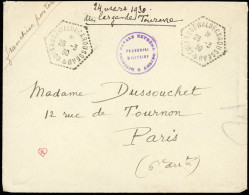 Obl. Lettre Du 24 Mars 1930 ''Au Large De TOURANE'', Frappée Du Cachet Bleu ''DIVISION NAVALE EXTREME-ORIENT - FRANCHISE - Andere & Zonder Classificatie