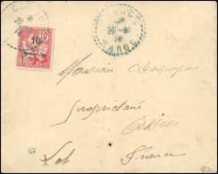 Obl. 56 -- +5c. S/10c. Rouge Obl. S/lettre Frappée Du CàD Perlé En Bleu Du 26 Septembre 1903. Arrivée Le 6 Octobre. Moin - Andere & Zonder Classificatie