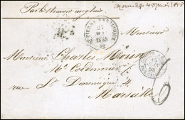 Obl. Lettre Taxée à 6d. Avec Griffe Manuscrite De "MORNE-ROUGE 27 Mai 1858" Frappée Du CàD De ST-PIERRE - MARTINIQUE Du  - Autres & Non Classés