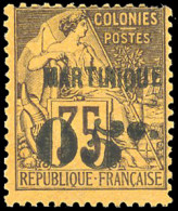 * 13A -- 05c. S/35c. Violet-noir S/jaune-orange. Variété Chiffre "5" Penché. TB. - Andere & Zonder Classificatie