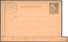 (*) Timbres De COLONIES GENERALES N°54. Carte-lettre Rose à 25c., Timbre Non Obl., Frappée Du CàD De NOSSI-BE Du 28 Juin - Andere & Zonder Classificatie