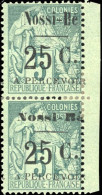 * 14b -- Timbres-Taxe. 25c. S/5 Vert. Paire Verticale Type III Tenant à Type IV. Petit BdeF. TB. - Andere & Zonder Classificatie