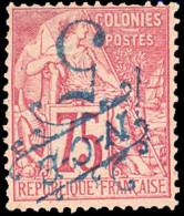 * 38a -- 5c. S/75c. Rose. Variété Surcharge Renversée En Bleu. SUP. - Other & Unclassified