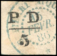 Obl. 16 -- PD 5c. Noir Obl. Du CàD Bleu De SAINT-PIERRE ET MIQUELON Du 15 Février 1886. SUP. - Other & Unclassified