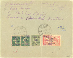 Obl. 1b -- Poste Aérienne. 1pi. S/5c. Vert, Variété "S" De "PIASTRE" Renversé Tenant à Normal, Obl. S/lettre Frappée Du  - Other & Unclassified