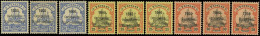 * 25+ 26 + 27 -- 20pf. Bleu + 25pf. Rouge Et Noir S/jaune + 30pf. Rouge Et Noir S/saumon. 3 Pièces De Chaque. TB. - Other & Unclassified