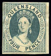 * SG#0 -- 4p. Victoria. Thick Paper. Imperf. Proof In Blue-green. VF. - Andere & Zonder Classificatie