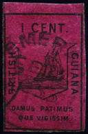 Obl. SG#9 -- 1c. Black Magenta. F. - British Guiana (...-1966)