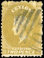 Obl. SG#50d -- 2d. Yellowish Green. Used. VF. - Ceylan (...-1947)