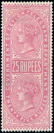 * SG#T20 -- Telegraph Stamps. 25r. Bright Rose. Little Light. VF. - Ceylon (...-1947)