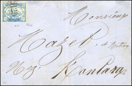 Obl. SG#3 -- Handwritten Letter From PORT SAID Dated July 18, 1868 Stamped With A 20c. Blue Postmarked GC "5129" From Po - Andere & Zonder Classificatie