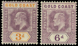 * SG#53 / 54 -- 3d. Dull Purple And Orange + 6d. Dull Purple And Violet. VF. - Gold Coast (...-1957)