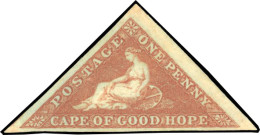 * SG#1 -- 1d. Pale Brick-red On Blue Paper. A Brilliant Original Gum Copy. Rare In This Condition. - Cap De Bonne Espérance (1853-1904)