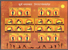 India 2016 Surya Namaskar MINT SHEETLET Good Condition (SL-111) - Unused Stamps