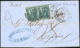 Obl. 15 -- 6cr. Bleu. 3 Lettres + 1 Paire. B. - Tuscany