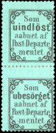 * 2+ 2a -- Timbres De Retour. Noir S/vert. Erreur. Paire Verticale Se-tenant. TB. - Andere & Zonder Classificatie