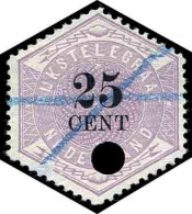 Obl. 7 -- Timbres Télégraphe. 25c. Lilas. TB. - Andere & Zonder Classificatie