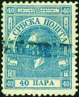 Obl. 10 -- 40p. Bleu. SUP. - Serbia