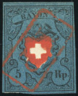 Obl. Zu#15/ II.1.01 -- Type 7 Mit Spuren Der KE Vom Oberen Bogenrand, Farbintensiv Und Voll- Bis Breitrandig, Dekorativ  - Otros & Sin Clasificación