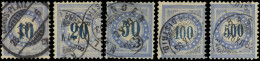 Obl. Zu#10/14 -- Timbres-Taxe. 10c. Au 50c. Papier Fils De Soie. 5 Valeurs. Obl. CàD. TB à SUP. - Other & Unclassified