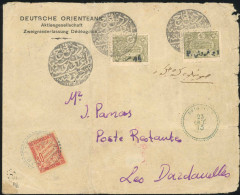 Obl. 10x 2 -- 1pi. S/2pa. Olive X 2 Obl. S/lettre à Destination De DARDANELLES - TURQUIE. A L'arrivée, Lettre Taxée Par  - Other & Unclassified