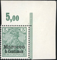 ** 8 -- MICHEL#8II. Variété Du ''t''. Coin De Feuille. Signé BOTHE. SUP. - Morocco (offices)