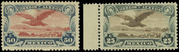 * 1 + 1a -- 50c. Aigle Bleu Foncé Et Carmin + Bleu Et Rouge-brun. SUP. - Mexico