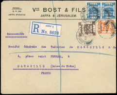 Obl. 15/ 17 / 19 -- 3 Valeurs Dont 1 Paire Obl. Sur Lettre Frappée Du CàD De AJAMI.B.O.JAFFA Du 10 Octobre 1922 à Destin - Palestina