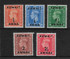 KUWAIT 1950 - 1951 SET TO 2½a On 2½d SG 84/88 MOUNTED MINT Cat £16 - Kuwait