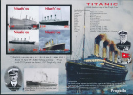Niuafo Ou - Insel 469B-472B Kleinbogen (kompl.Ausg.) Ungezähnt Postfrisch 2012 Titanic - Niue