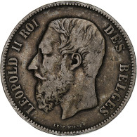 Belgique, Leopold II, 5 Francs, 5 Frank, 1869, TB+, Argent, KM:24 - 5 Francs