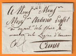 1806 - Marque Postale 104 TURIN, Dépt Du Pô, Sur Lettre Pliée Au Préfet Arborio, Dépt De La Stura à CUNEO CONI - Italia - 1792-1815: Dipartimenti Conquistati