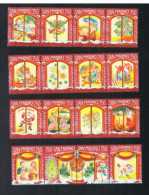 SAN MARINO - UN 1525.1540 - 1996  NATALE (COMPLET SET DI 16 STAMPS 4 X 4 SE-TENANT, BY BF)   - MINT ** - Nuevos
