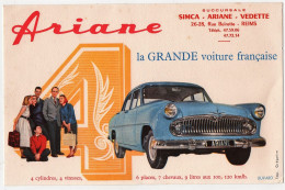 Buvard Ariane Simca La Grande Voiture Française Rue Buirette Reims - Automotive