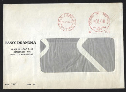 Flâmula Do Banco De Angola. Carta Circulada Praça S. João, Porto, 1970. Pennant Of The Bank Of Angola. Letter Circulated - Covers & Documents