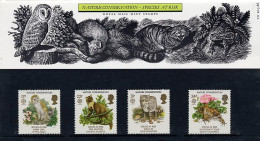 GB GREAT BRITAIN 1986 EUROPA NATURE CONSERVATION SET OF 4 PRESENTATION PACK OWL PINE MARTIN ANIMALS WILD CAT TOAD - 1986
