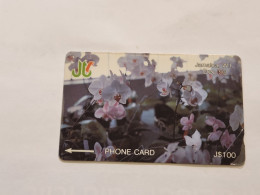 JAMAICA-(11JAMD-JAM-11D)-White Orchids-(7)-(11JAMD177924)-(J$100)-used Card+1card Prepiad - Jamaica