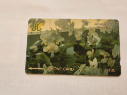 JAMAICA-(13JAMC-JAM-13C)-White Orchids-(11)-(13JAMC006892)-(J$100)-used Card+1card Prepiad - Giamaica