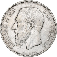 Belgique, Leopold II, 5 Francs, 5 Frank, 1873, TB, Argent, KM:24 - 5 Frank
