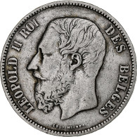 Belgique, Leopold II, 5 Francs, 5 Frank, 1873, TB, Argent, KM:24 - 5 Francs